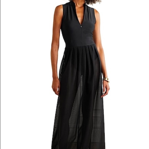 Zeus + Dione black front zipper long dress - Picture 1 of 12